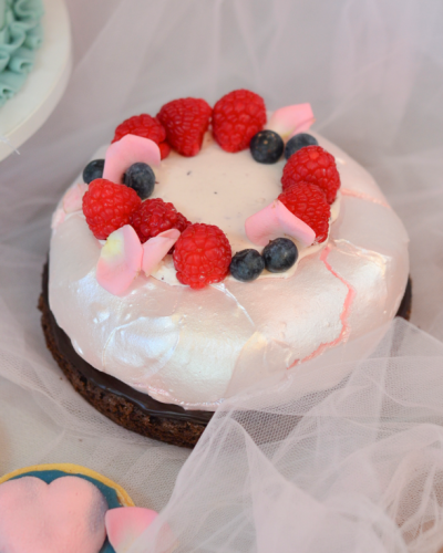 Pink Brownie Pavlova